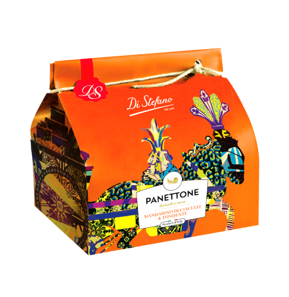 Panettone Artesanal con MANADARINA di Ciaculli y CHOCOLATE NEGRO Di Stefano 750 g
