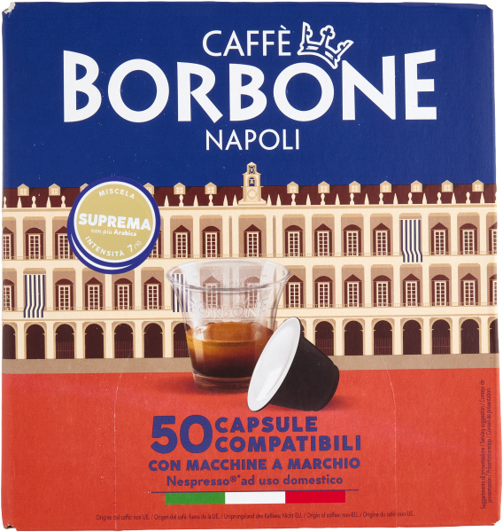 50 cápsulas compatibles NESPRESSO* SUPREMA Caffè Borbone