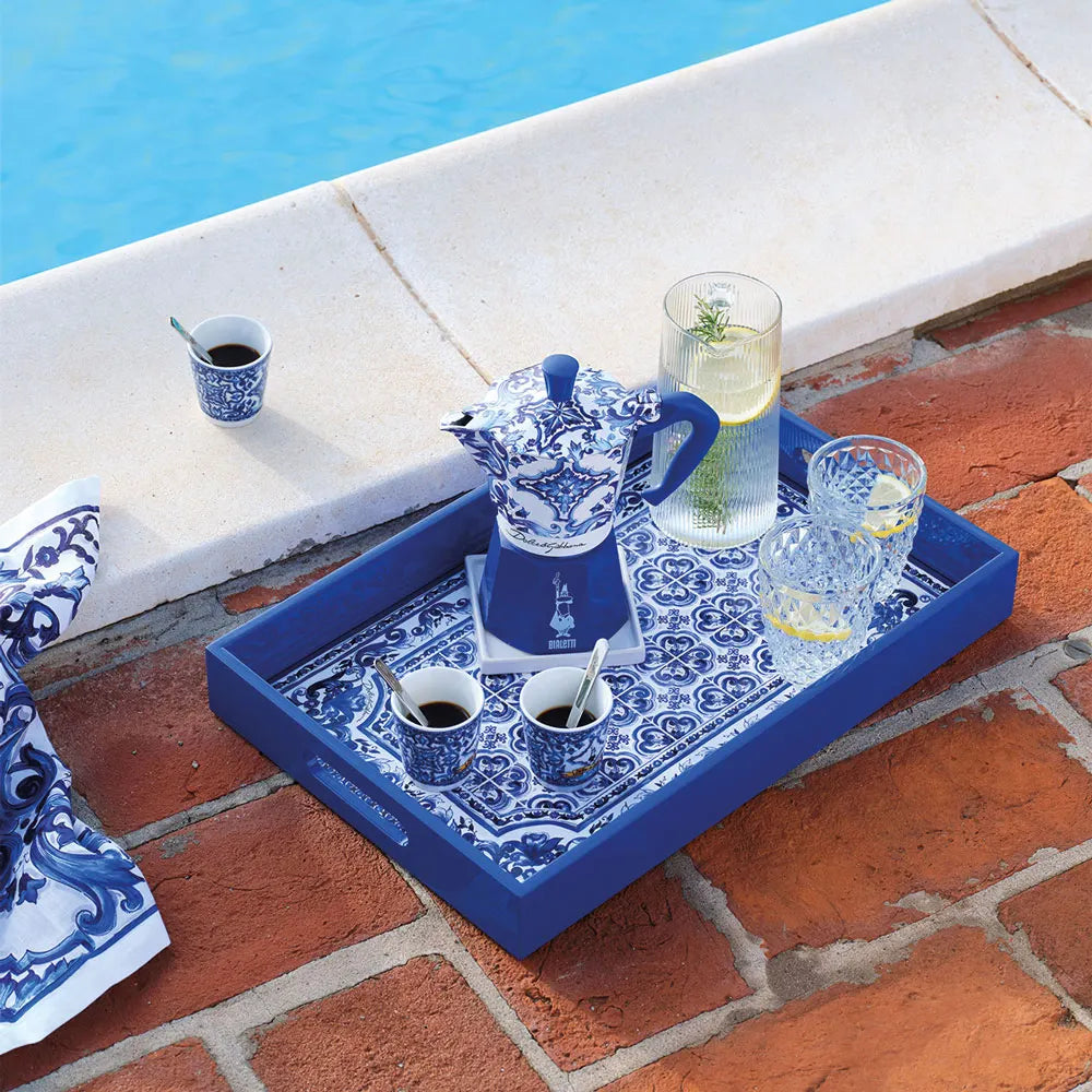 Set Moka Express Blu Mediterraneo 6 tazas Bialetti Dolce&Gabbana