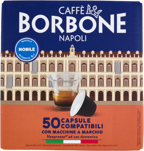 50 cápsulas compatibles NESPRESSO* NOBILE Caffè Borbone