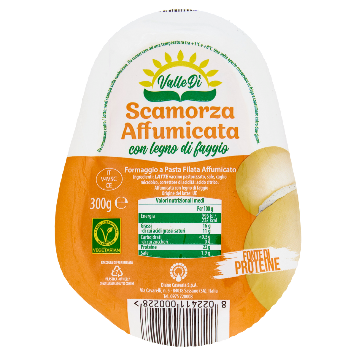 Scamorza Affumicata con Legno di Faggio ValleDi 300 g
