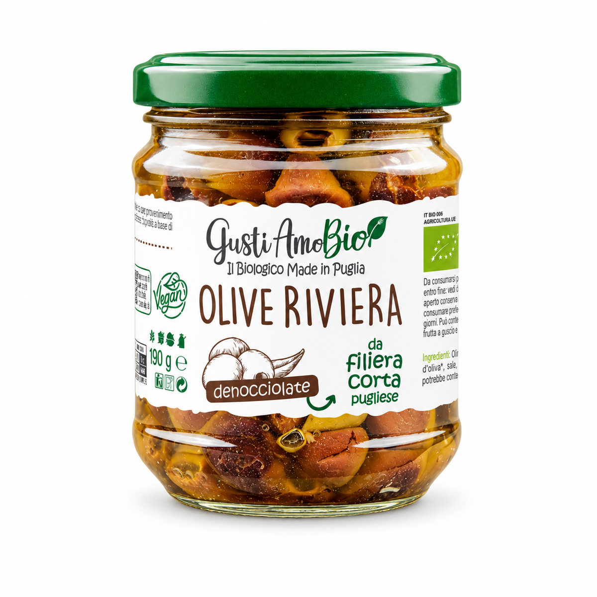 Olive Riviera Leccino Bio Gustiamo 190 gr