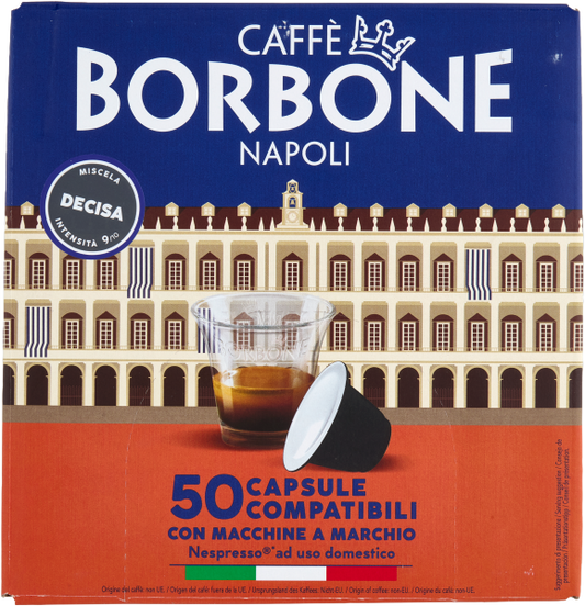 50 cápsulas compatibles NESPRESSO* DECISA Caffè Borbone