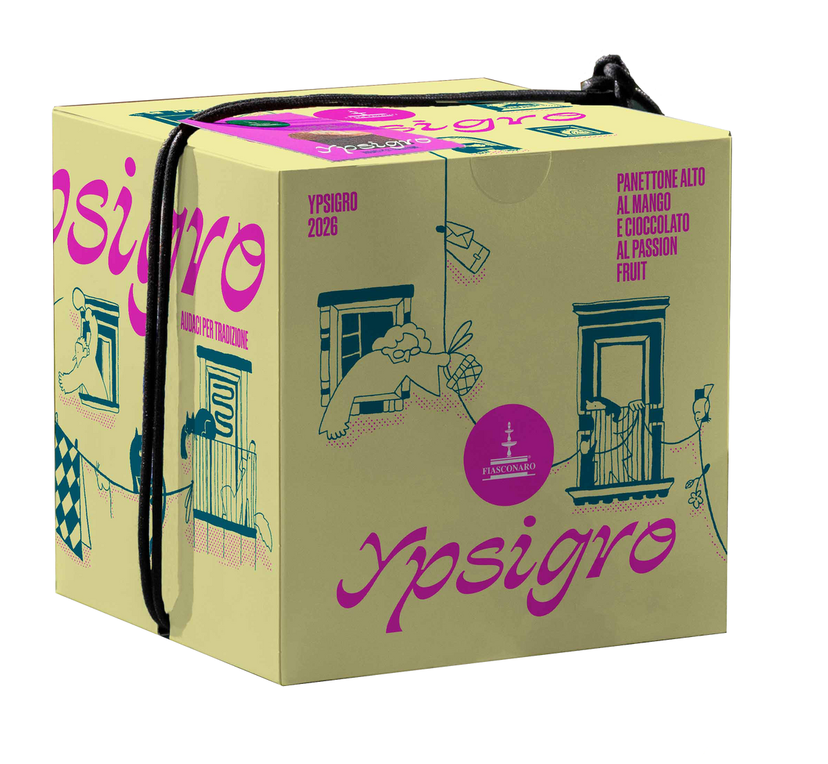 Panettone Artesanal Ypsigro con Mango y Chocolate de Maracuyá Fiasconaro 750 g