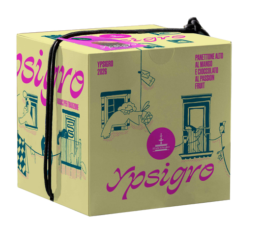 Panettone Artesanal Ypsigro con Mango y Chocolate de Maracuyá Fiasconaro 750 g