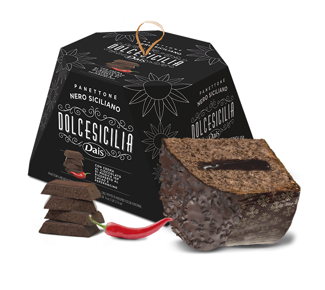 Panettone al Cioccolato Nero Siciliano e Peperoncino Dais 800 g