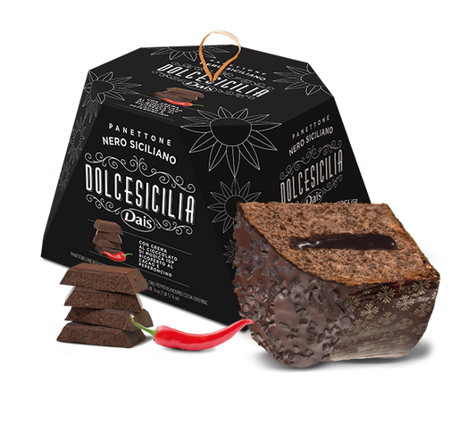Panettone al Cioccolato Nero Siciliano e Peperoncino Dais 800 g