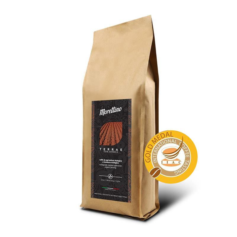 Café en grano TERRAE 100% Arabica BIO Morettino 500 gr
