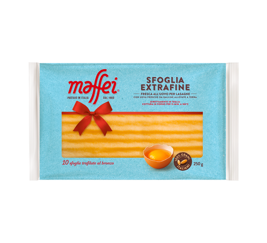 Sfoglia lasagna extra fine 250g Pasta fresca all’uovo Maffei
